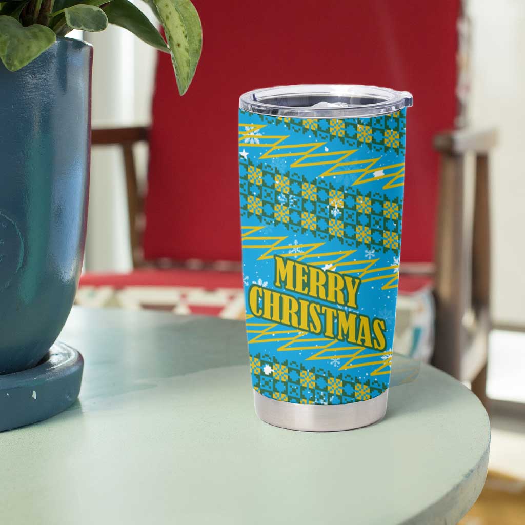 Rwanda Christmas Tumbler Cup Festive Geometric Motifs and Bold Typography - African Pride