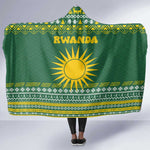 Rwanda Christmas Hooded Blanket National Emblem and Radiant Sun Motif - African Pride