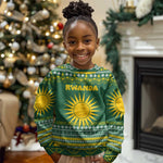 Rwanda Christmas Kid Ugly Christmas Sweater National Emblem and Radiant Sun Motif - African Pride