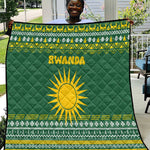 Rwanda Christmas Quilt National Emblem and Radiant Sun Motif - African Pride