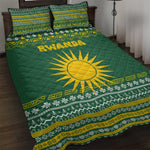 Rwanda Christmas Quilt Bed Set National Emblem and Radiant Sun Motif - African Pride
