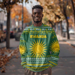 Rwanda Christmas Sweatshirt National Emblem and Radiant Sun Motif - African Pride