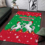 Christmas Burkina Faso Area Rug Snowflake Horses and Coat of Arms - African Pride