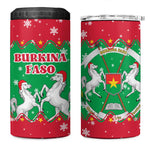 Christmas Burkina Faso 4 in 1 Can Cooler Tumbler Snowflake Horses and Coat of Arms - African Pride