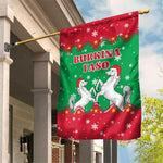 Christmas Burkina Faso Garden Flag Snowflake Horses and Coat of Arms - African Pride