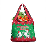 Christmas Burkina Faso Grocery Bag Snowflake Horses and Coat of Arms - African Pride
