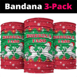 Christmas Burkina Faso Neck Gaiter Snowflake Horses and Coat of Arms - African Pride