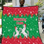 Christmas Burkina Faso Quilt Snowflake Horses and Coat of Arms - African Pride