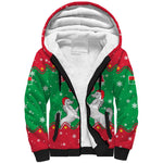 Christmas Burkina Faso Sherpa Hoodie Snowflake Horses and Coat of Arms - African Pride