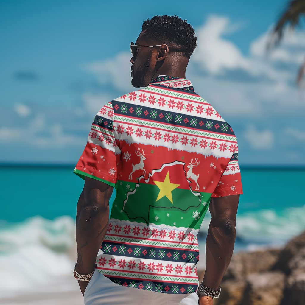 Christmas Burkina Faso Hawaiian Shirt Reindeer Star Design - African Pride