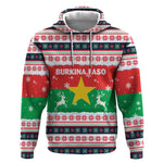 Christmas Burkina Faso Hoodie Reindeer Star Design - African Pride