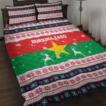 Christmas Burkina Faso Quilt Bed Set Reindeer Star Design - African Pride