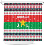 Christmas Burkina Faso Shower Curtain Reindeer Star Design - African Pride