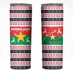 Christmas Burkina Faso Skinny Tumbler Reindeer Star Design - African Pride