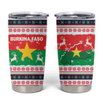 Christmas Burkina Faso Tumbler Cup Reindeer Star Design - African Pride