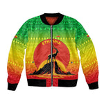 Ethiopia Christmas Bomber Jacket Mountain Gazelle Sunset Ethiopian Flag - African Pride