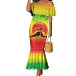 Ethiopia Christmas Mermaid Dress Mountain Gazelle Sunset Ethiopian Flag - African Pride