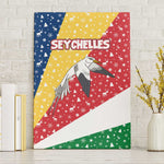 Seychelles Christmas Canvas Wall Art Flag Colors Tropical Bird Motif and National Coat of Arms - African Pride