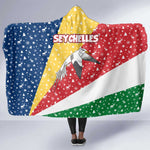 Seychelles Christmas Hooded Blanket Flag Colors Tropical Bird Motif and National Coat of Arms - African Pride