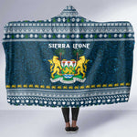 Sierra Leone Christmas Hooded Blanket Ornamental Coat of Arms and Festive Motif - African Pride