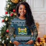 Sierra Leone Christmas Ugly Christmas Sweater Ornamental Coat of Arms and Festive Motif - African Pride