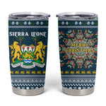 Sierra Leone Christmas Tumbler Cup Ornamental Coat of Arms and Festive Motif - African Pride