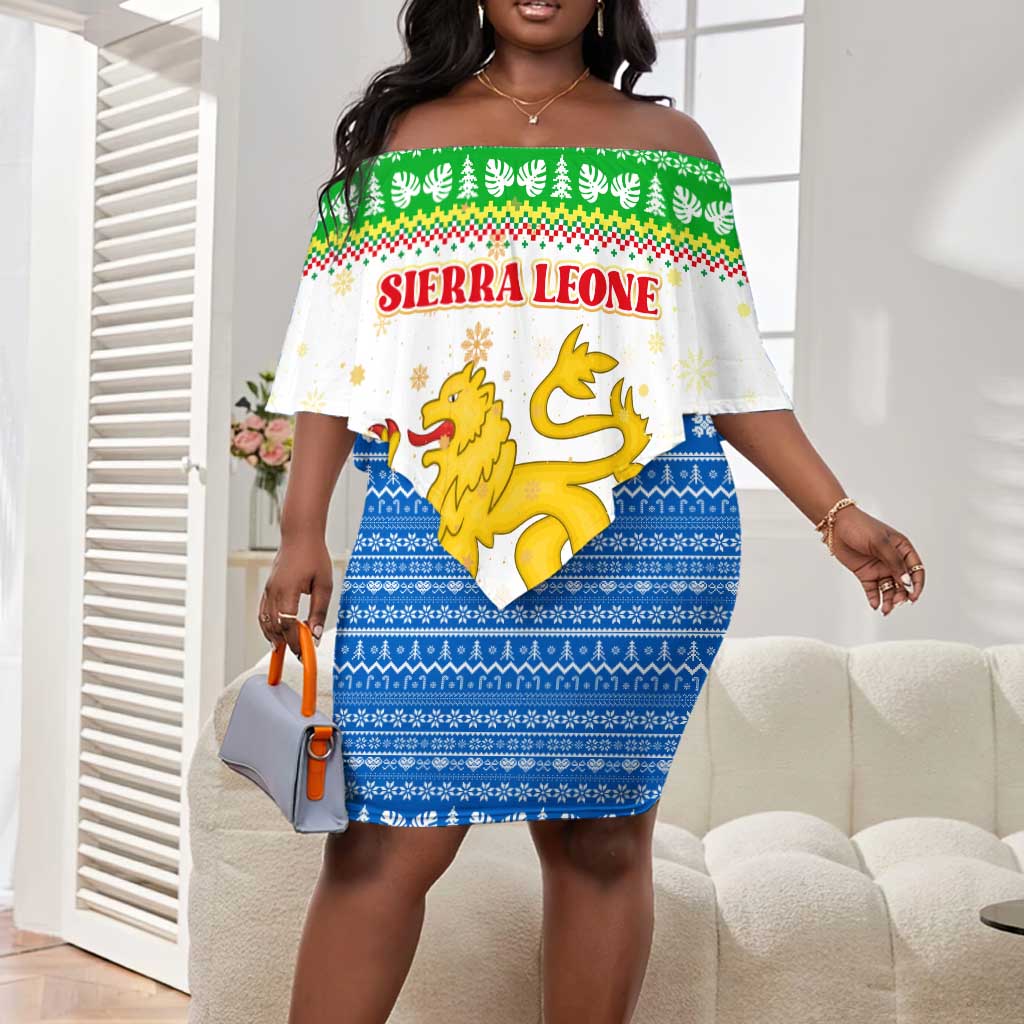 Personalised Afro Sierra Leone Off Shoulder Short Dress Coat Of Arms With Flag Map LT15 main image 0