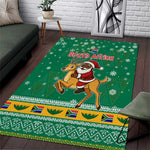 South Africa Christmas Area Rug Santa Reindeer and Africa Map - African Pride
