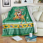 South Africa Christmas Blanket Santa Reindeer and Africa Map - African Pride