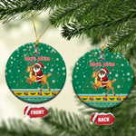 South Africa Christmas Ceramic Ornament Santa Reindeer and Africa Map - African Pride