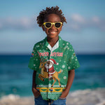 South Africa Christmas Kid Hawaiian Shirt Santa Reindeer and Africa Map - African Pride