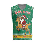 South Africa Christmas Knitted V-Neck Vest Santa Reindeer and Africa Map - African Pride