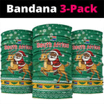 South Africa Christmas Neck Gaiter Santa Reindeer and Africa Map - African Pride