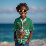 South Africa Christmas Kid Hawaiian Shirt Christmas Santa Claus Tattoo - African Pride