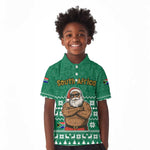 South Africa Christmas Kid Polo Shirt Christmas Santa Claus Tattoo - African Pride