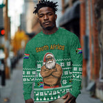 South Africa Christmas Long Sleeve Shirt Christmas Santa Claus Tattoo - African Pride