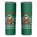 South Africa Christmas Skinny Tumbler Christmas Santa Claus Tattoo - African Pride