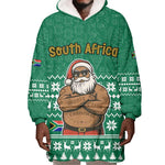 South Africa Christmas Wearable Blanket Hoodie Christmas Santa Claus Tattoo - African Pride