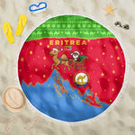 Eritrea Christmas Beach Blanket Santa Claus Camel Sleigh National Emblem - African Pride