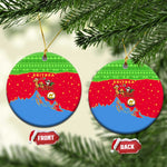 Eritrea Christmas Ceramic Ornament Santa Claus Camel Sleigh National Emblem - African Pride