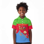 Eritrea Christmas Kid Polo Shirt Santa Claus Camel Sleigh National Emblem - African Pride