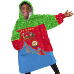 Eritrea Christmas Kid Wearable Blanket Hoodie Santa Claus Camel Sleigh National Emblem - African Pride