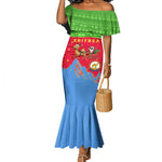 Eritrea Christmas Mermaid Dress Santa Claus Camel Sleigh National Emblem - African Pride