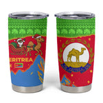 Eritrea Christmas Tumbler Cup Santa Claus Camel Sleigh National Emblem - African Pride