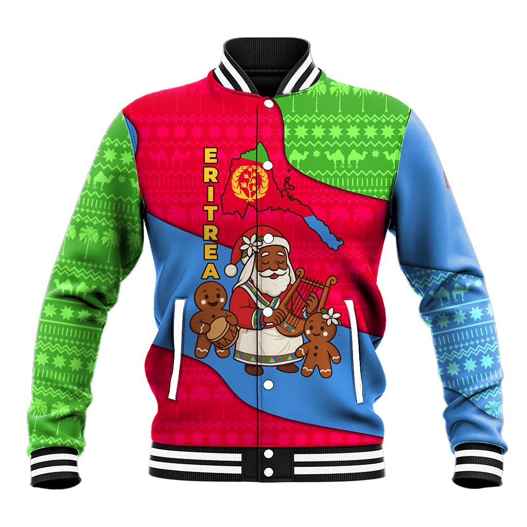 Personalised Eritrea Christmas Baseball Jersey Eritrean Olive Santa Claus Merry Xmas LT14
