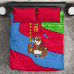 Eritrea Christmas Bedding Set African Santa Gingerbread Harp National Flag Colors - African Pride