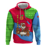 Eritrea Christmas Hoodie African Santa Gingerbread Harp National Flag Colors - African Pride