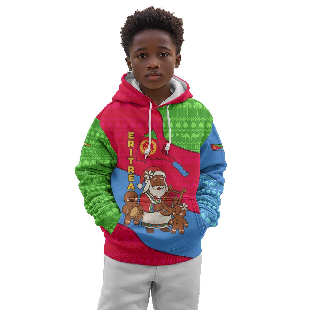 Custom Eritrea Christmas Hoodie Dress with Santa Claus and Dromedary Camel LT01