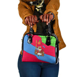 Eritrea Christmas Shoulder Handbag African Santa Gingerbread Harp National Flag Colors - African Pride