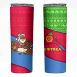 Eritrea Christmas Skinny Tumbler African Santa Gingerbread Harp National Flag Colors - African Pride